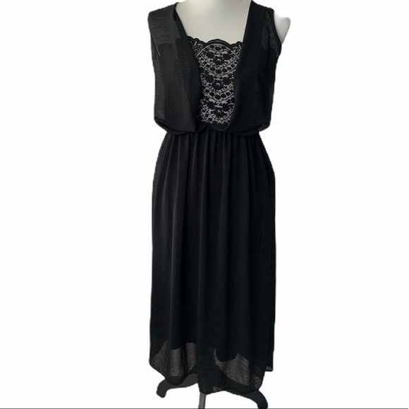 ASOS Black Lace Tank Dress Women's Size 4 - Picture 8 of 16